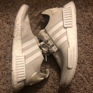 Triple white/cream Adidas NMDs. Size 7